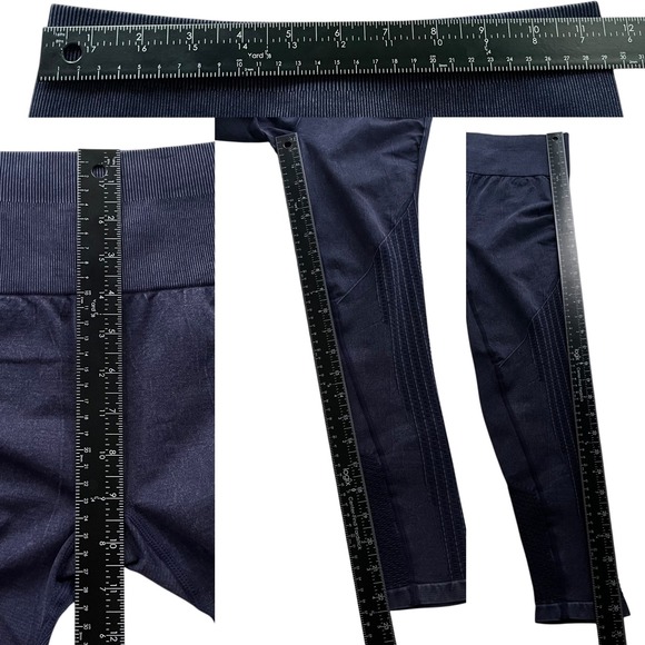 Fabletics Women's Small Washed Deep Navy Sync High Waist Perforated 7/8 Leggings - Picture 5 of 15